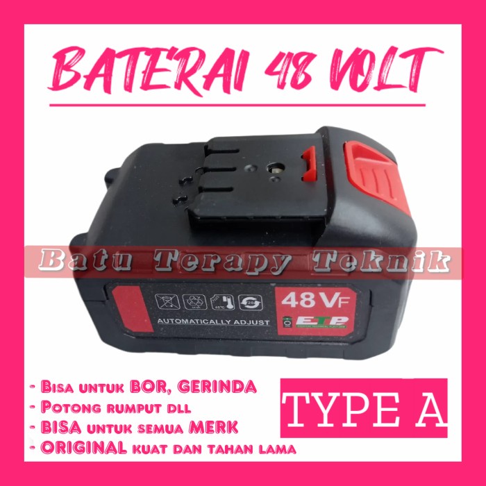 Ready Jt Baterai 48 Volt Type A Original Bisa Untuk Bor/Gerinda/Impac Dll