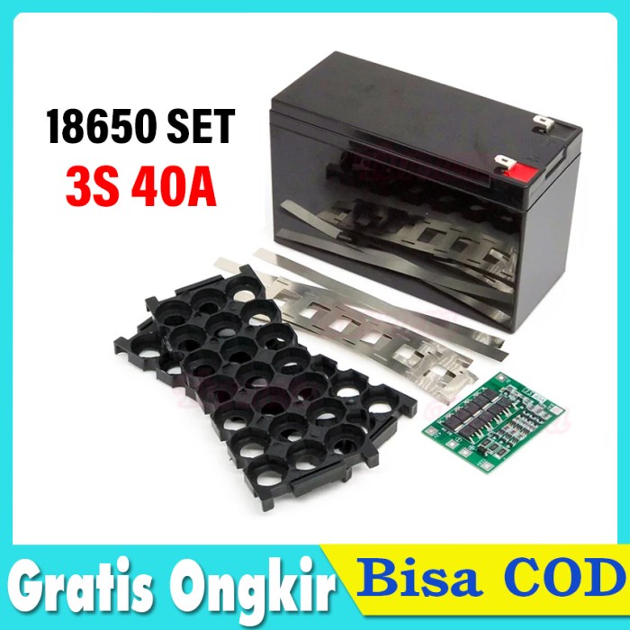 Ready Jt Pack Baterai Rakitan Diy Lithium 18650 12V 3S 40A (Tanpa Battery)