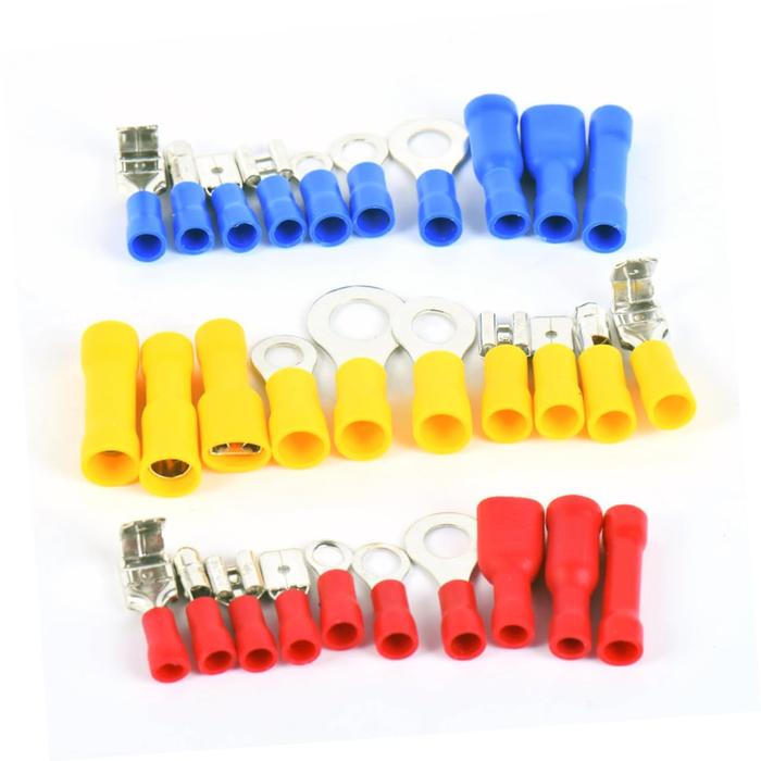 Ready Stock Terminal Crimping Kawat Konektor Listrik Kabel Cincin Terisolasi, Skun Tembaga Gepeng
