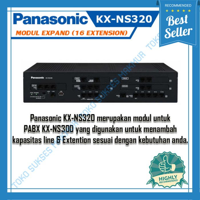 Panasonic KX-NS320 ( 16 Extension ) IP Pabx KX-NS 320 Modul Expand