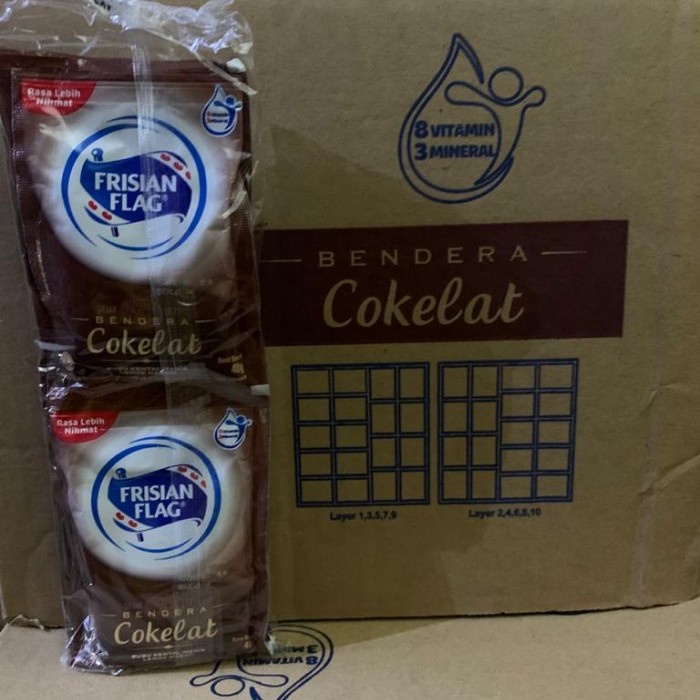 

Susu Bendera Frisian Flag Coklat 40Gr 1 Dus Isi 20 Pack Terbaru