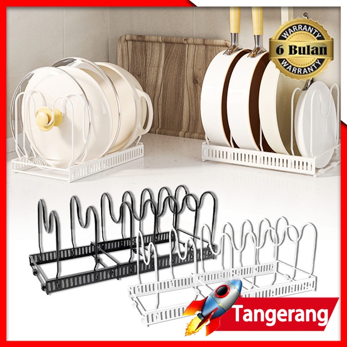 MURAH Rak Panci Dapur Adjustable Besi Multifungsi Rak Panci Dan Wajan
