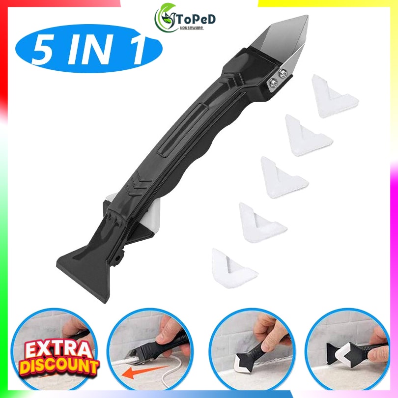 

E-TOOLS Perapi Lem Silikon Sealant Spreader Spatula Scraper 5in1 - WL106 915CB