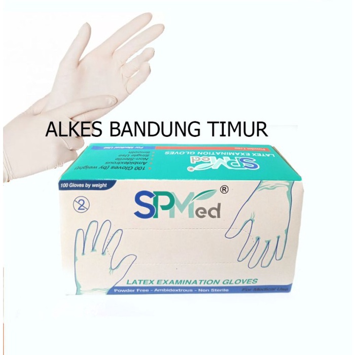 YiY- Sarung tangen SPMed Latek tanpa bedak atau handscoon glove free Powder
