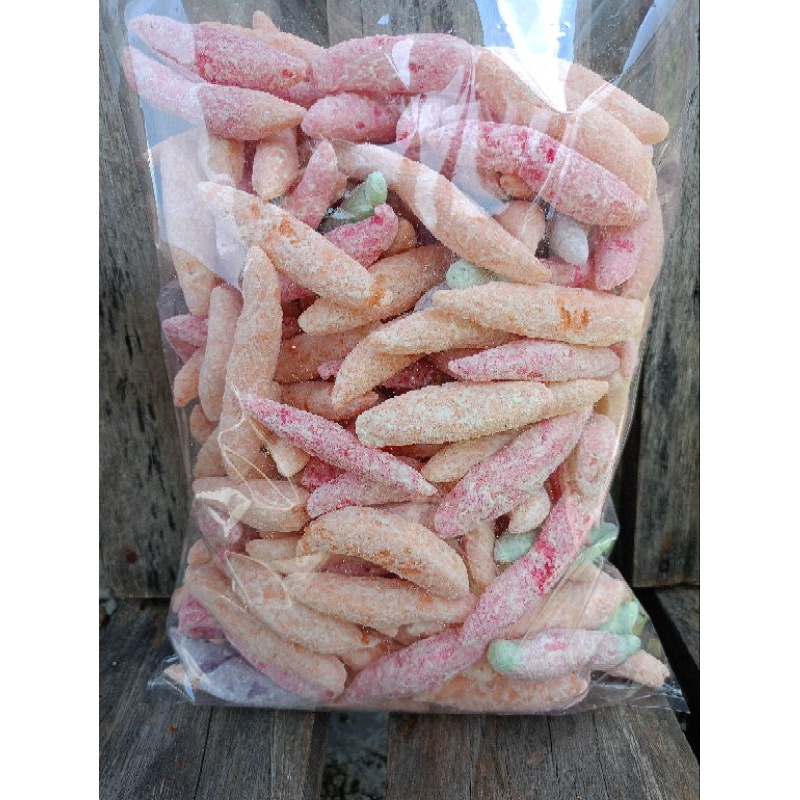 

Camilan getas kering manis getas kering pelangi manis donat lonjong 1kg