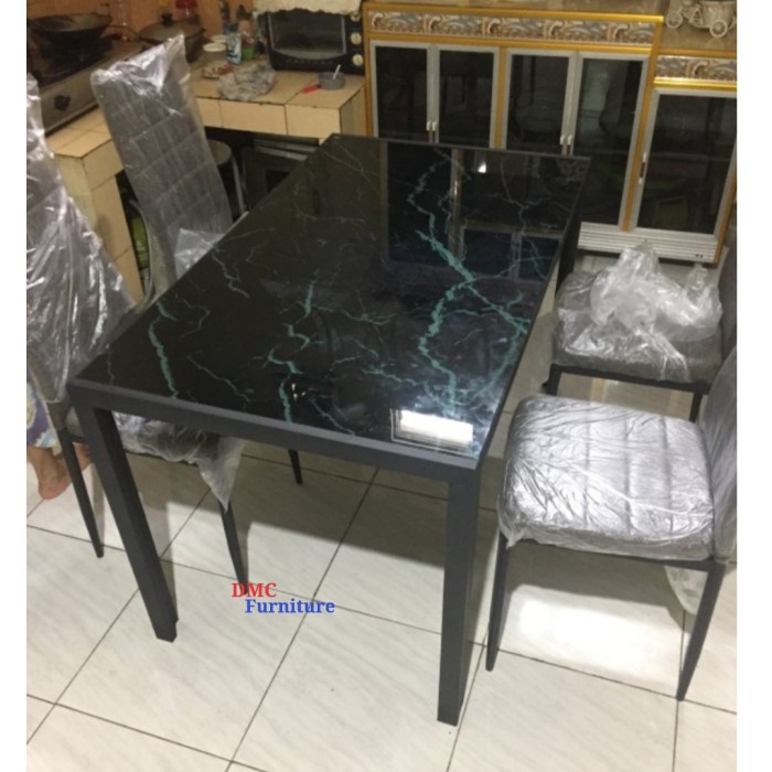 Baru Meja Makan 4 Kursi Kaca Import Meja Makan Putih Minimalis