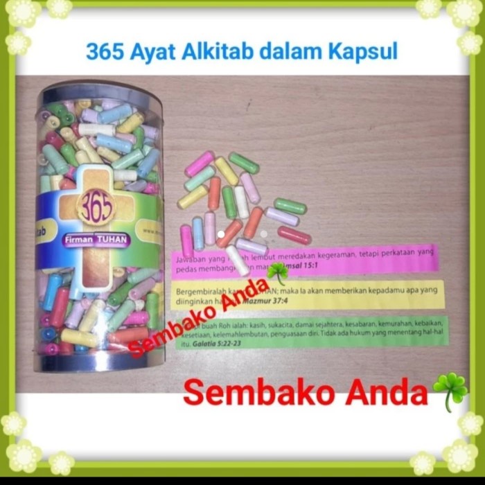 

Words Of God. 365 Bible Verses In Capsules. Ayat Alkitab Kapsul. Indo