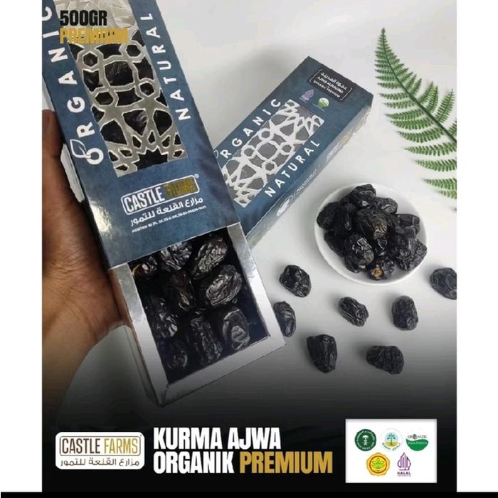 

CASTLE FARM AJWA PREMIUM ORGANIC KURMA NABI 500GR - KURMA AJWA CASTLE FARM 500GR