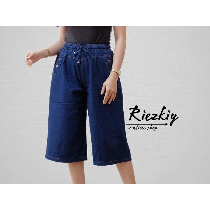 Promo Celana Kulot Jeans Pendek 7/8 Wanita // Kulot Pendek Jeans Premiyum Wanita // Celana Santai