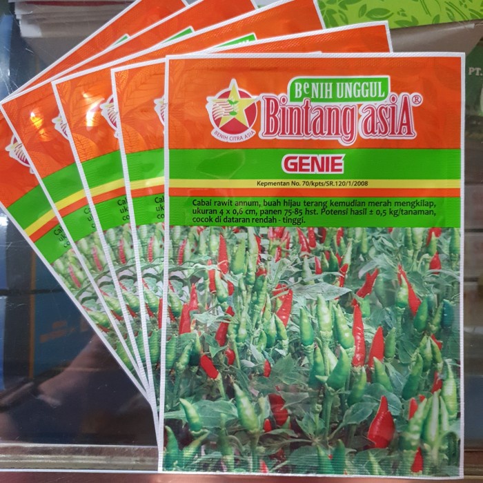 ADT- Benih Cabe Rawit Genie 10gr / Bibit Cabai Rawit Hijau Genie 10gr