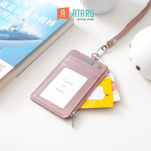 ADT- Ataru Holder Id Card Dengan Resleting - Pink