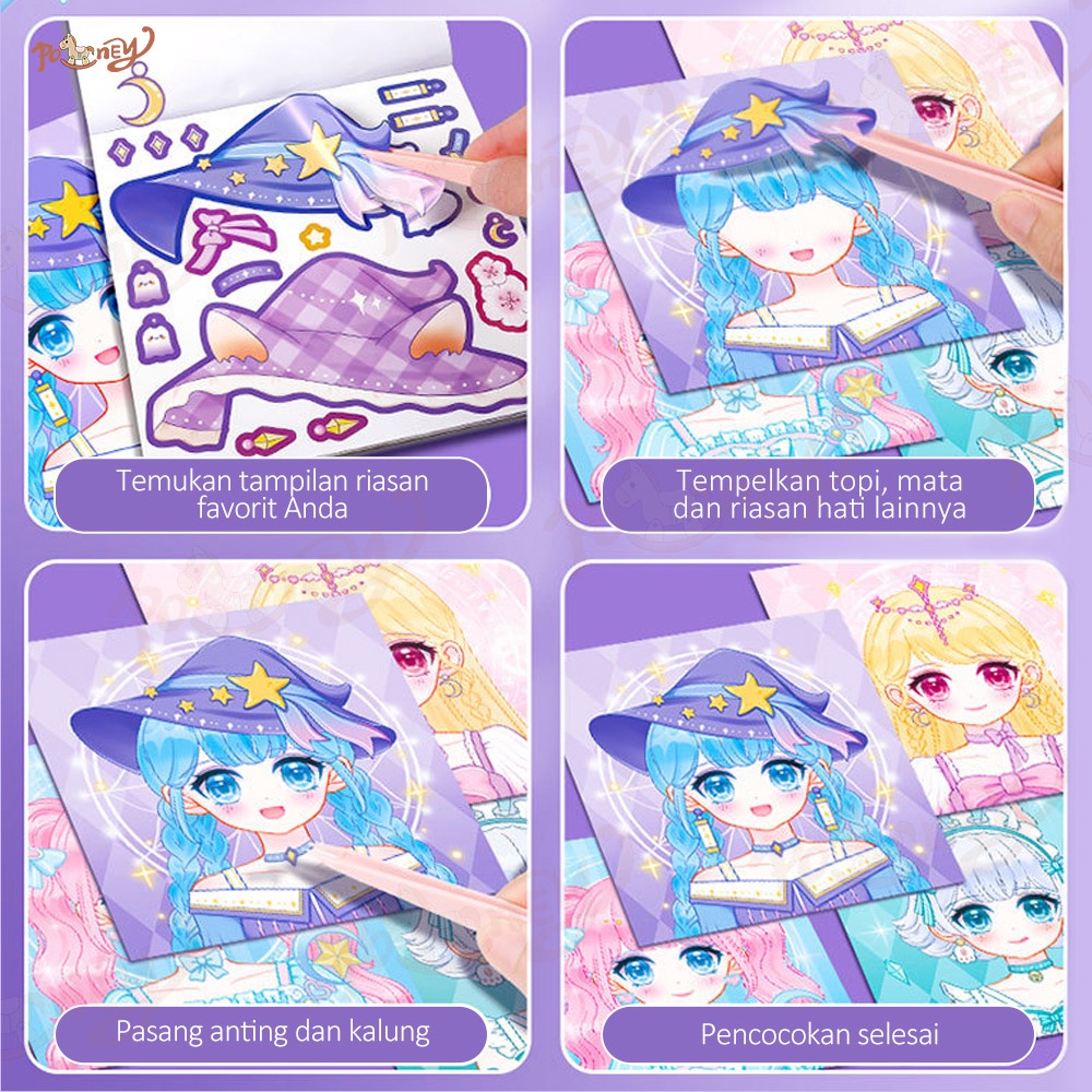 

IK! Poney Buku Stiker Make UP Stiker Ganti Muka Stiker