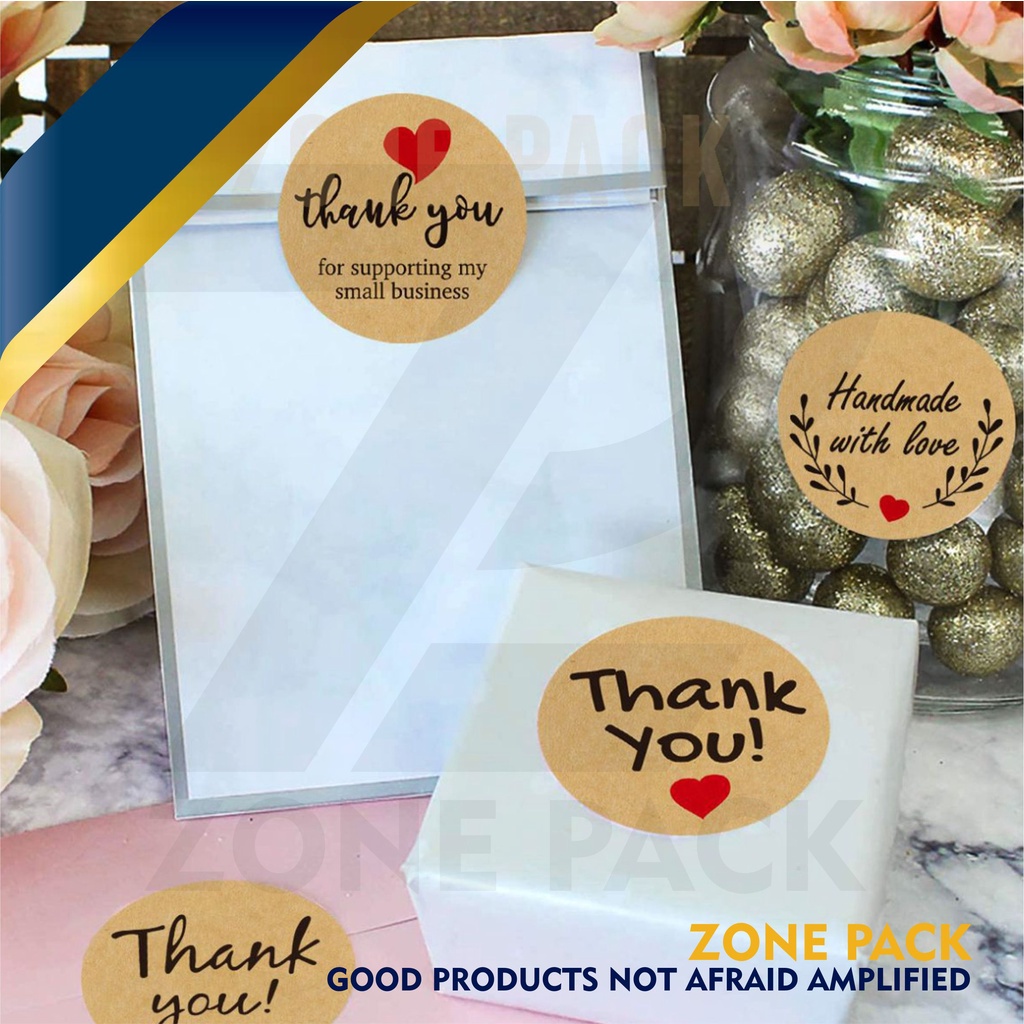 

IK! 1 roll (500 pcs) Stiker Label Tulisan Thank You For Your Order I Stiker Packing I Stiker