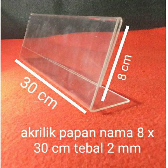

iK! akrilik papan nama 8 x 30 cm tebal 2 mm