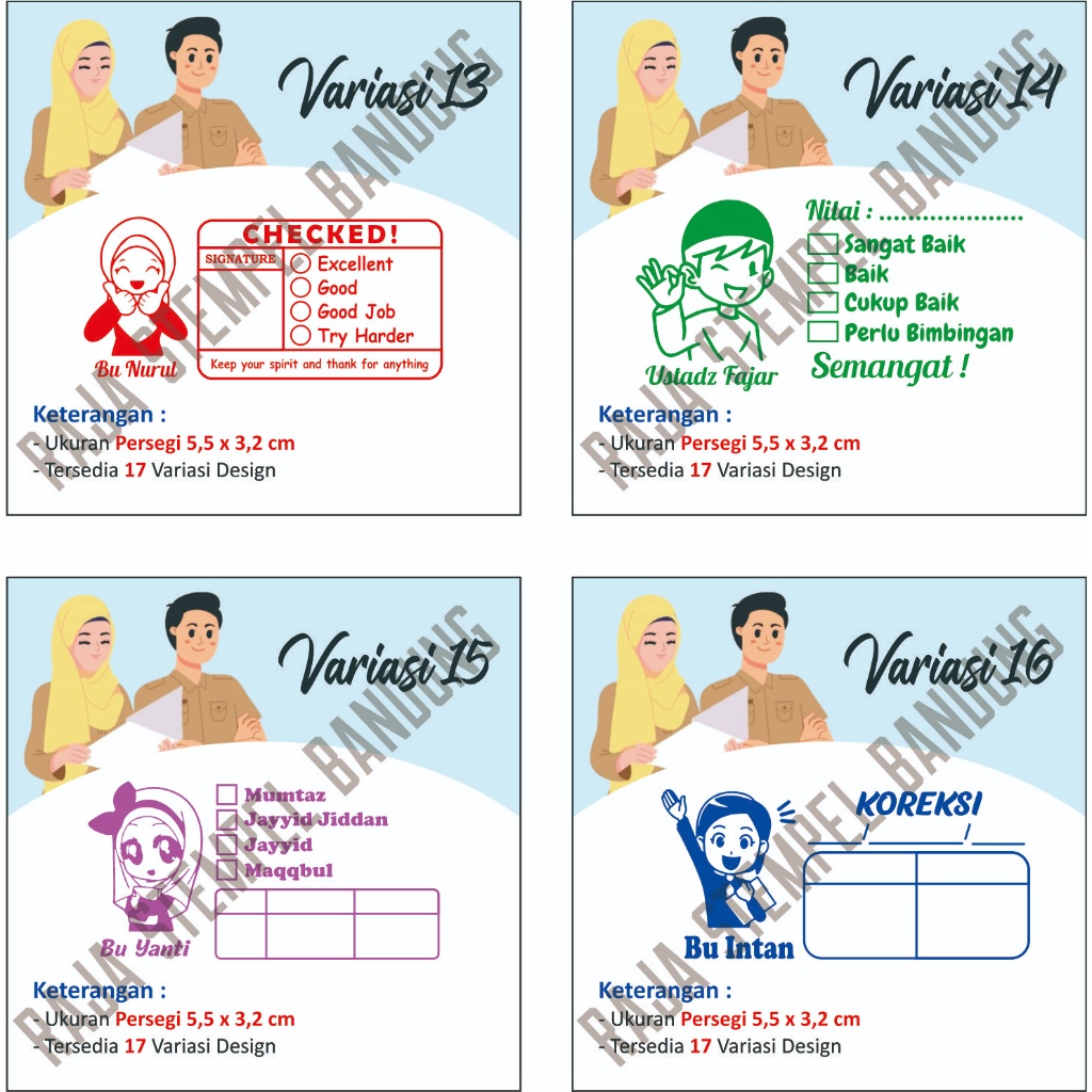 

iK! STEMPEL PENILAIAN PERSEGI TERLENGKAP ! STAMPEL NILAI GURU PAUD, TK SD SMP SMA STAMPLE CUSTOM