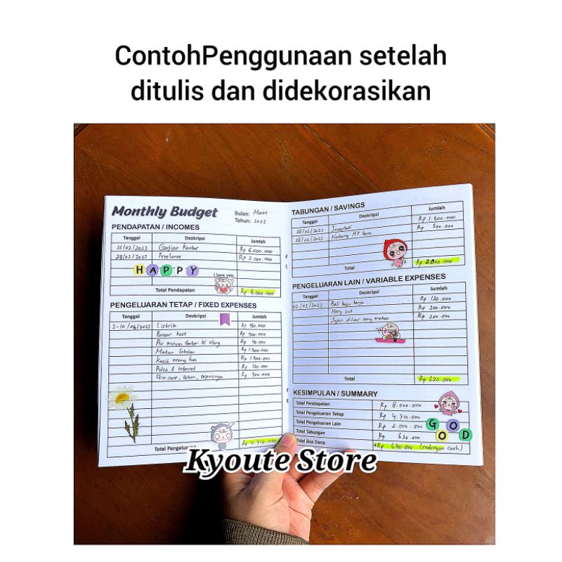 

IK! Simple Financial Planner Book Tracker (Monthly Budget) Kyoute A5 / Buku Rencana Keuangan
