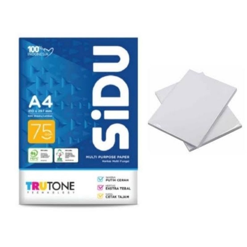 

IK! KERTAS HVS A4 75 GSM SIDU SINAR DUNIA 100LBR MURAH ECER KERTAS PRINT FOPI