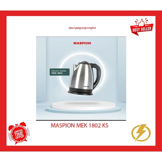 ELECTRIC KETTLE/TEKO LISTRIK MASPION 1.8 LITER MEK - 1802 KS