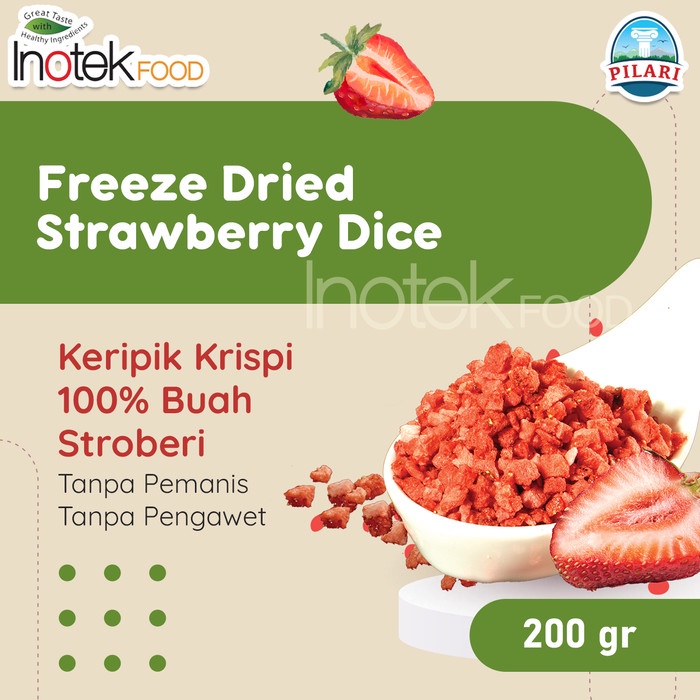 

FREEZE DRIED STRAWBERRY DICE - Buah Kering Strawberry Asli @200gr