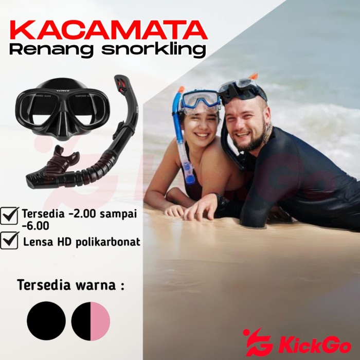 Kacamata Renang Snorkeling Minus Scuba Diving -150 Sampai -600 Harga Promo