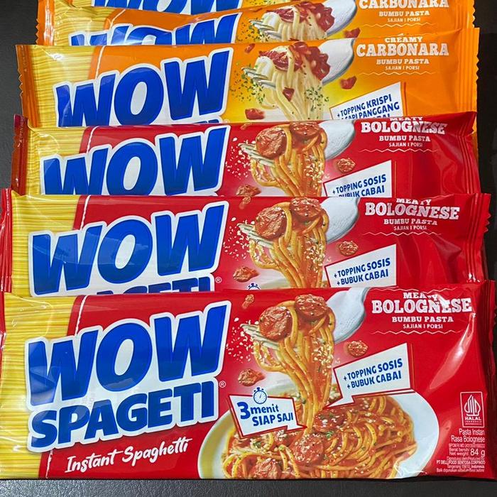 

Ready Wow Spageti Instant Paket 5 Pcs Mie Bolognese Carbonara