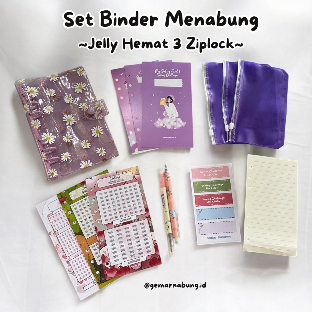 

iK! Paket Binder menabung hemat daisy, Paket Binder Keuangan daisy