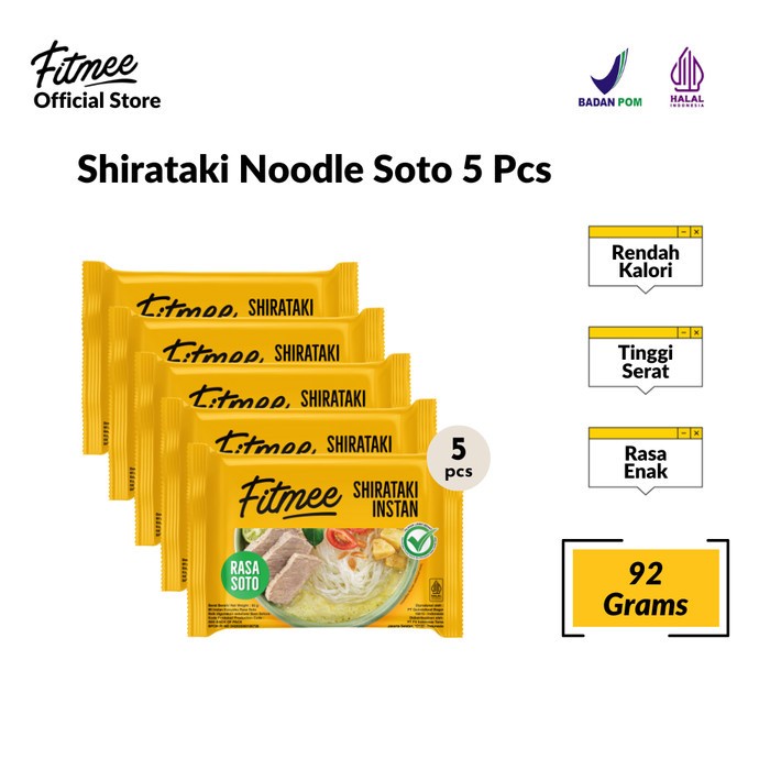 

Fitmee Mie Instan Shirataki Soto Gluten Free 92 Gr Isi 5 Pcs