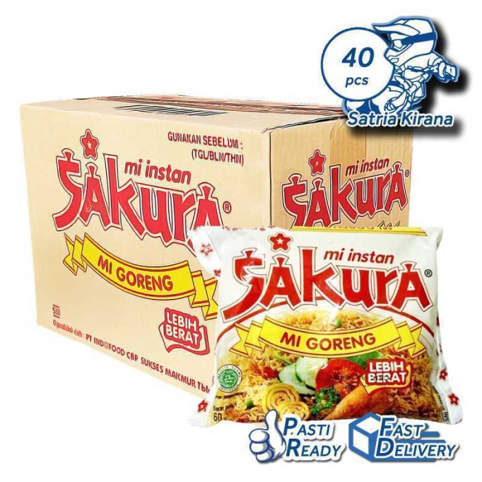 

Mi Instan Sakura Goreng 60 gr x 40 pcs Mie Instant dus