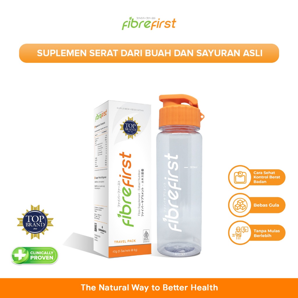 

( PROMO ) FibreFirst Diet & Detox Travel Starter Pack Isi 5 Sachets + Shaker BEST SELLER