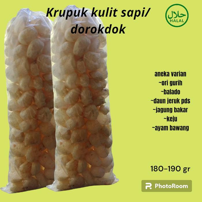 

kerupuk kulit sapi/ kerupuk dorokdok (180-190 gram) asli wonogiri dengan berbagai varian rasa di