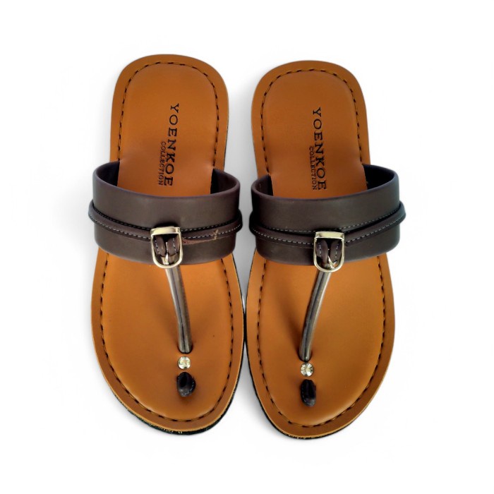 SANDAL TARUMPAH KULIT PRIA KARET NONSLIP/SANDAL TARUMPAH PRIA DEWASA BUATAN TASIK TERMURAH