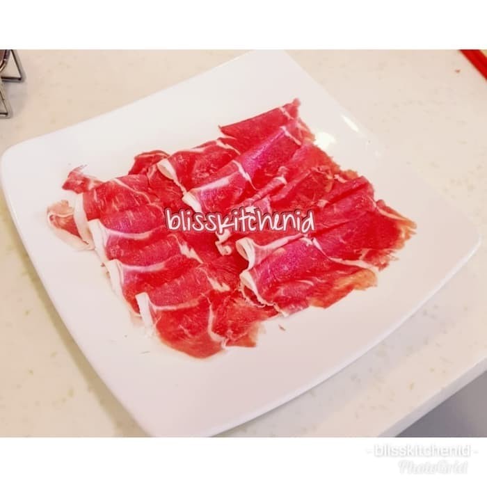 

HJK Daging Paha Kambing /Domba Muda AUS Lamb Leg Boneless Slice 2mm 250gr