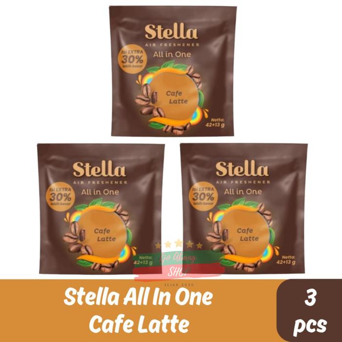 3 Pcs Stella Gantung All In One Cafe Latte - Parfum Pengharum Mobil dan Ruangan Aroma Kopi