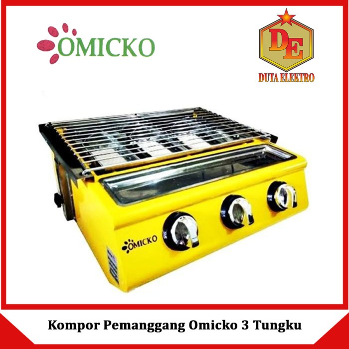 Kompor Pangangan Sosis/Bakaran Serbaguna Omicko 3 Tungku