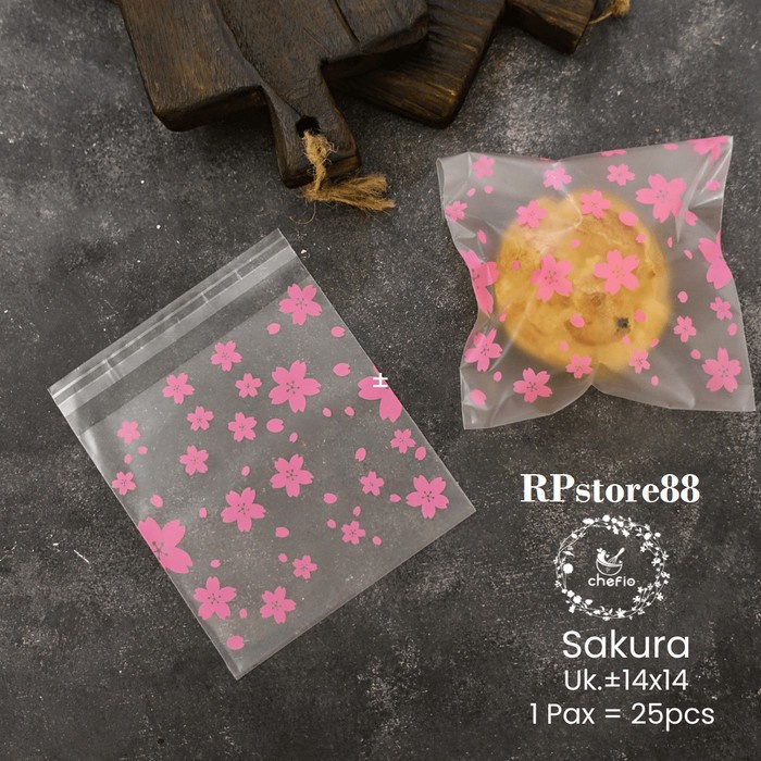 Plastik Roti OPP Motif Bunga 14x14 Plastik Kue Cake Roti Tawar Sobek