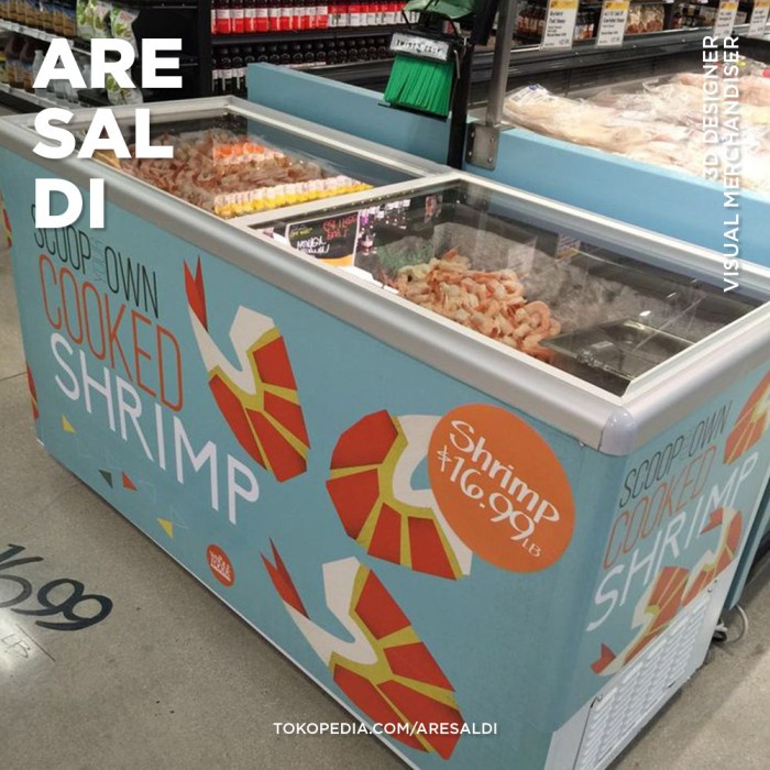 Stiker Freezer Ice Cream Daging Frozen Food Chest Showcase Merk Stiker Kulkas Corporate Branding Gea