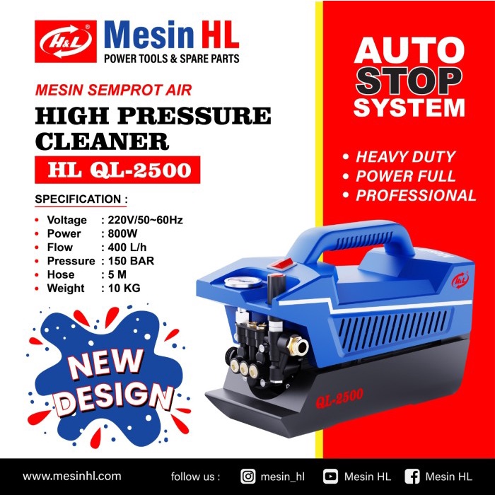 JET CLEANER H&L QL250 QL 2500 MESIN CUCI STEAM MOTOR MOBIL AC