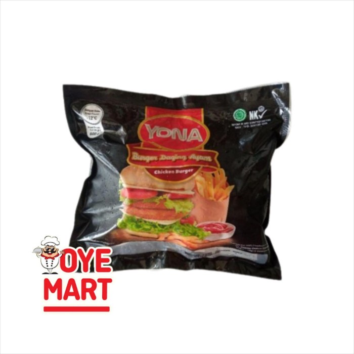 

YONA CHICKEN BURGER 600GR ISI 10 / BURGER AYAM
