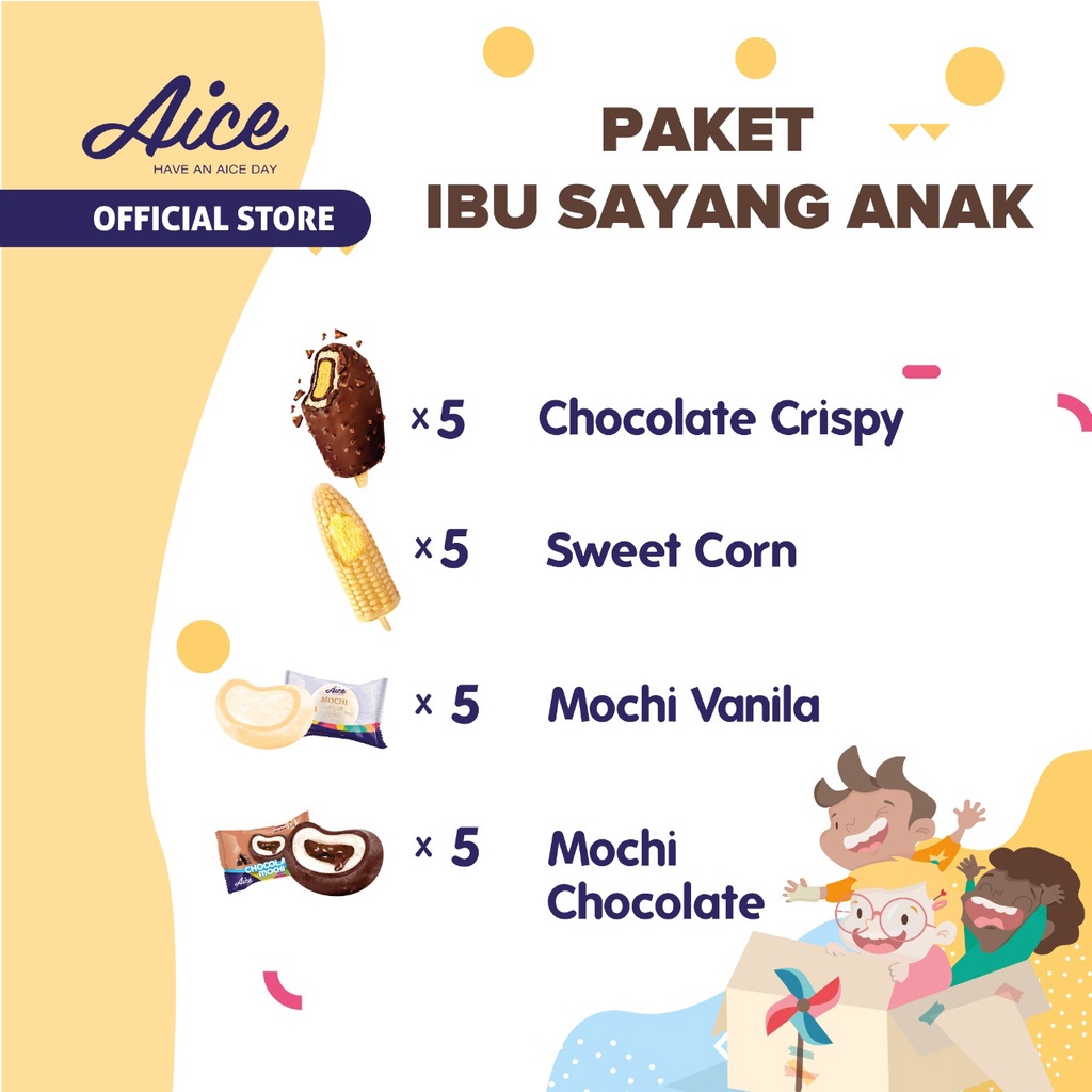 

Aice Ice Cream Paket Ibu Sayang Anak Es Krim Eskrim 20 pcs