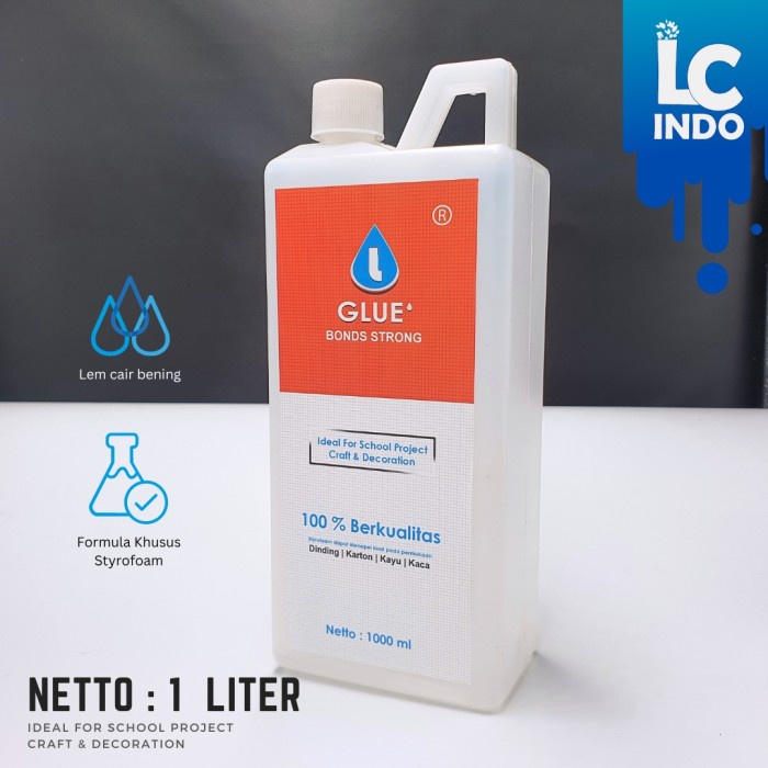 

SALE TERBARU LEM CAIR STYROFOAM GABUS 1 LITER BERKUALITAS L-GLUE -1000 READYY