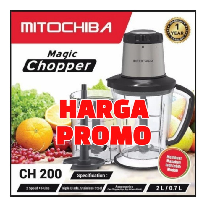 Chopper Mitochiba Ch-200 Choper/Blender Multi Fungsi Garansi Resmi
