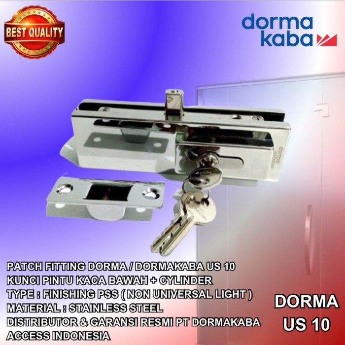 Dorma US 10/US10 Dormakaba Kunci Pintu Kaca Bawah Patch Fitting