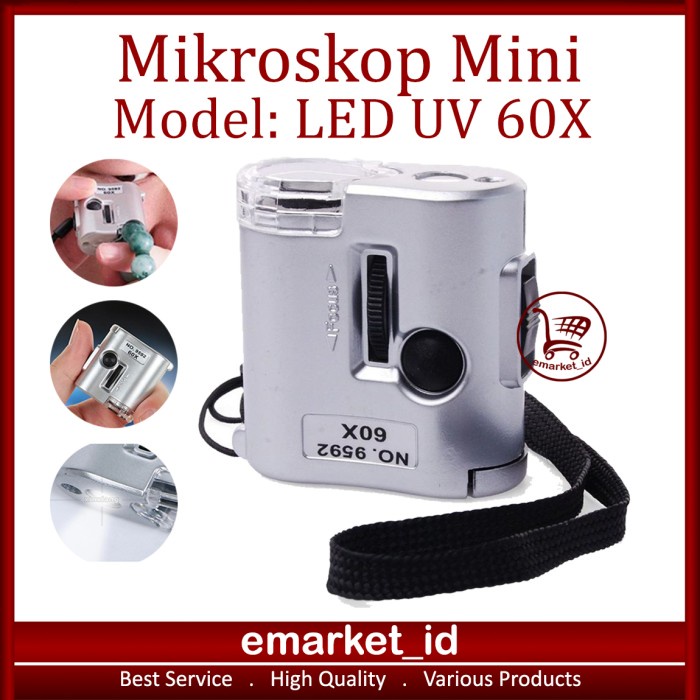 

ATKJaya- Mikroskop Mini LED UV 60X / Microscope Portable / Kaca Pembesar Cek