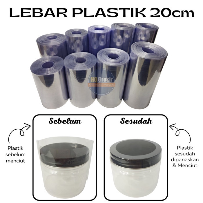 

ATKJaya- Plastik Segel 20cm x 25Meter (Shrink Film/Plastik Shrink/Heat Shrink)