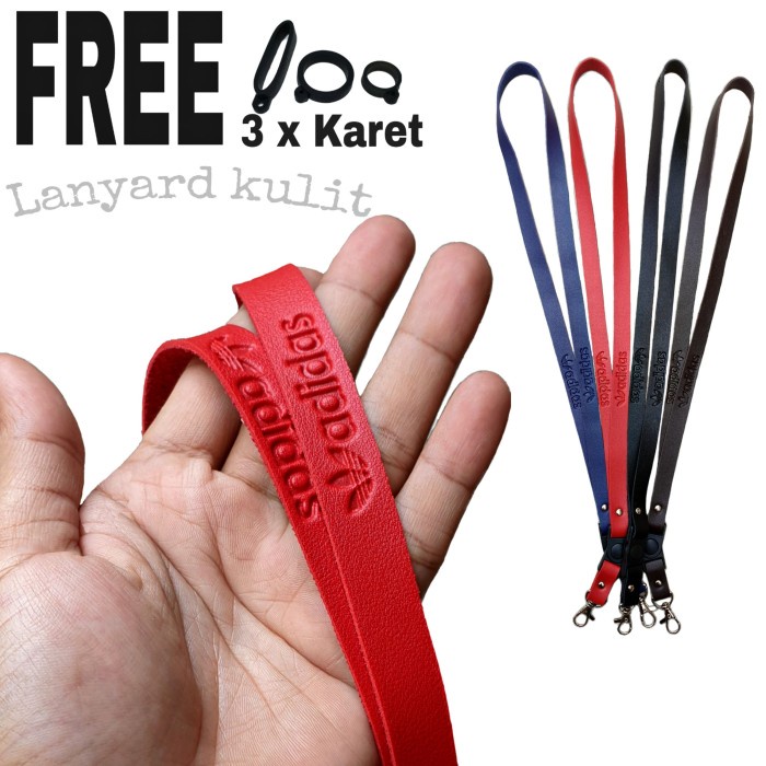 

ATKJaya- lanyard multifunctional Adidas Free 3x Karet / Tali Lanyard Kulit