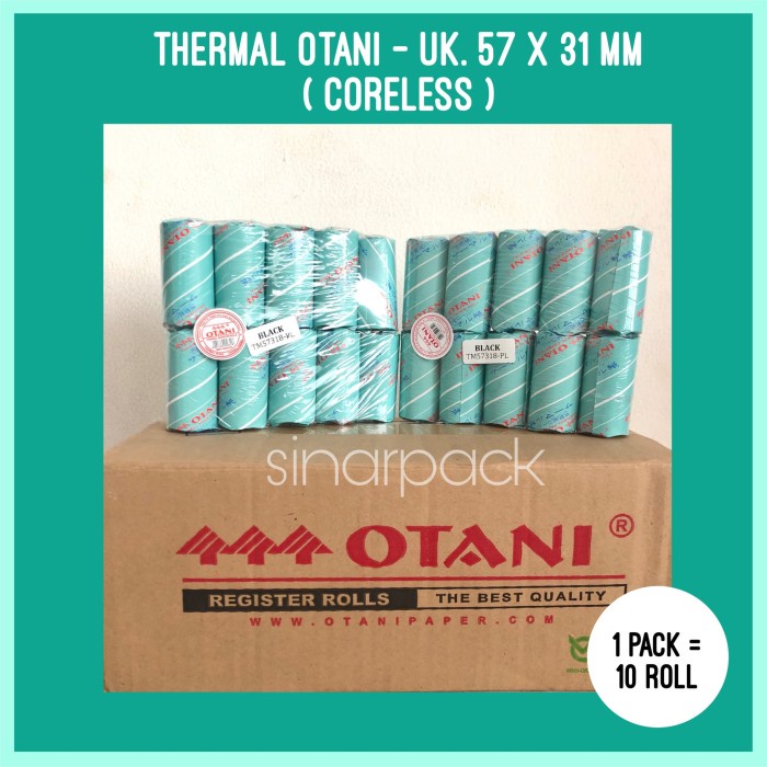 

ATKJaya- Kertas Kasir Thermal OTANI 57 x 31 mm / Kertas Struk Kasir / Struk EDC