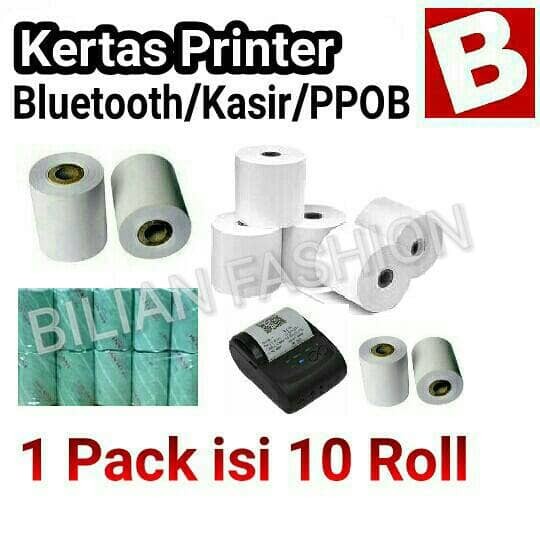 

ATKJaya- Kertas Printer Bluetooth 58m struk kasir/ppob/paytren isi 10 roll