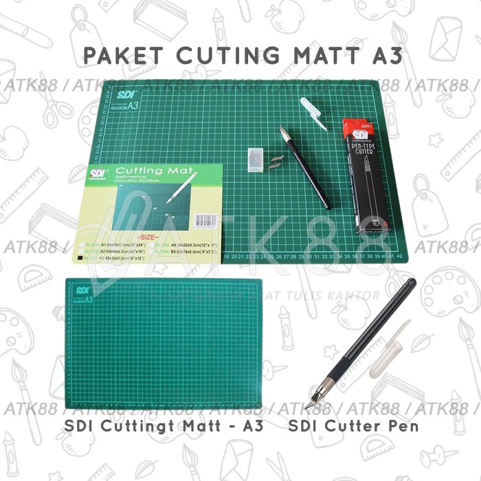

ATKJaya- PAKET CUTTING MATT SDI A3 + CUTTER PEN SDI 0491