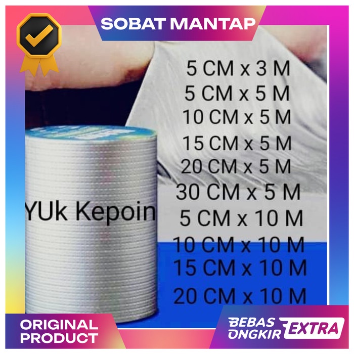 

ATKJaya- Lakban Anti Bocor Anti Air Lakban Silver Aluminium Foil 30cm X 5M