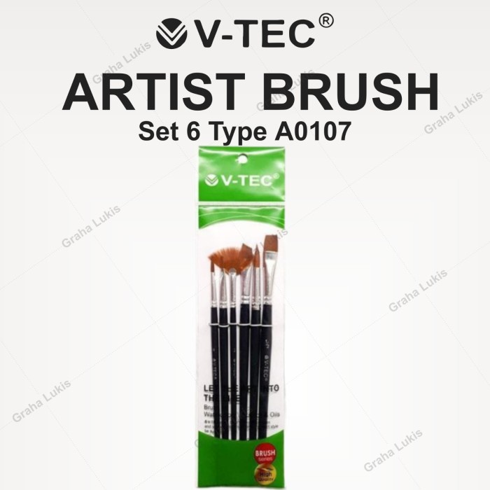 

ATKJaya- V-Tec Brush A0107 Set 6 / Kuas Lukis Set 6